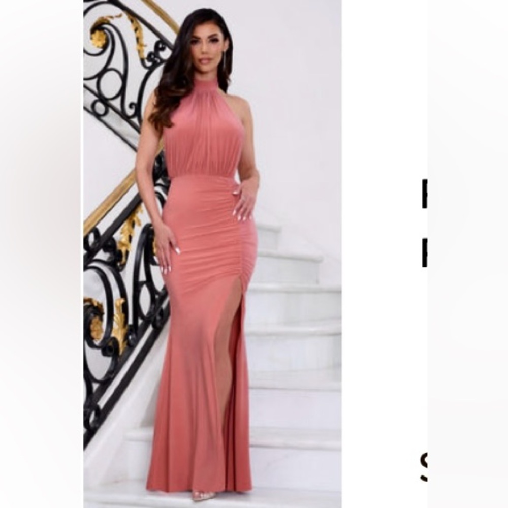 Club L London Peach Maxi Skirt